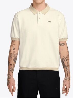 Nike [M] Life Heavyweight Men’s Old Money Polo Shirt Off White HV0884-133